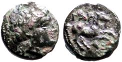 Ancient Coins - Gargara, Troas AE11 Apollo / Horse galloping