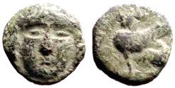 Ancient Coins - Troas, Gergis AE8 Sibyl Herophile / Sphinx seated left