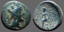 Ancient Coins - Cilcia, Hierapolis-Kastabala AE19 Tyche / Goddess seated