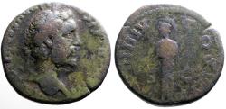 Ancient Coins - Antoninus Pius AE29 Sestertius.  Minerva standing w. spear & round shield