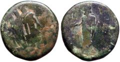 Ancient Coins - Phrygia, Synnada. AE23 Tyche / Zeus.  countermark