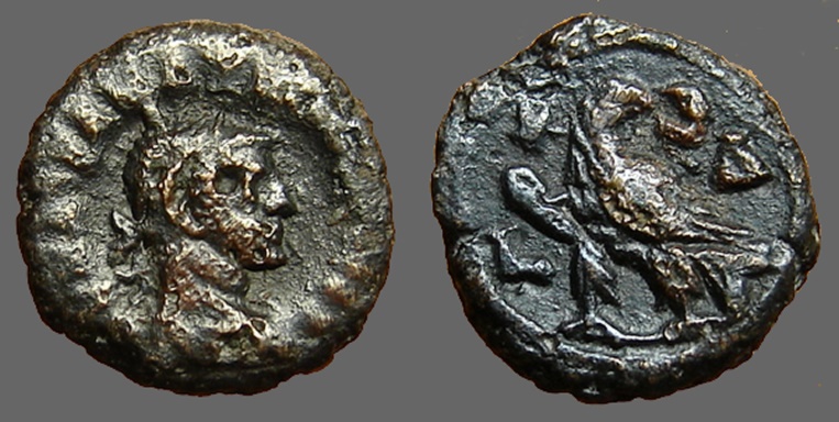 Ancient Coins - Diocletian tetradrachm.  Eagle w. wreath in beak.  Alexandria, Egypt