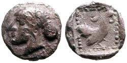 Ancient Coins - Lesbos, Methymna AR6.5 Hemiobol.  Nymph / Cock