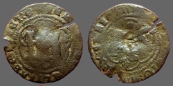 World Coins - Spain, Philip IV ae30 Rampant Lion / Castle w. 3 towers.