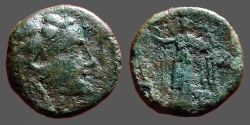 Ancient Coins - Thrace, Lysimacheia. AE17 Head of Herakles in lion-skin / Nike standing.