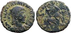 Ancient Coins - Constantius Gallus AE16 Follis. Soldier spearing fallen horseman