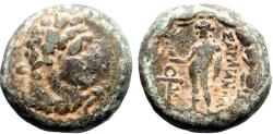 Ancient Coins - Sardes, Lydia AE17 Herakles / Apollo w. bird & laurel branch.