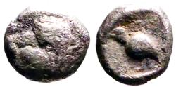 Ancient Coins - Ionia, Miletos AR6 Tetartemorion.  Lion / Eagle