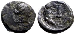 Ancient Coins - Lydia, Sardes, AE15 Apollo / Club within oak wreath.