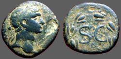 Ancient Coins - Trajan AE21  SC in wreath.  Seleucis and Pieria