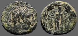 Ancient Coins - Sardes, Lydia AE16 Herakles / Apollo w. bird & laurel branch