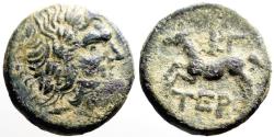 Ancient Coins - Pisidia, Termessus Maior AE18 Zeus / Horse galloping