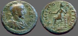 Ancient Coins - Severus Alexander AE22 Tyche seated.  Amphipolis, Macedonia