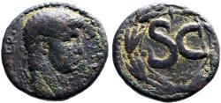 Ancient Coins - Nero AE24  Antioch, Syria. SC in wreath