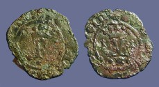 World Coins - Fernando V & Isabella, 19mm billon Blanca. 1474-1504 AD.