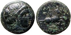 Ancient Coins - Kings of Macedon. Philip III Arrhidaios AE18 Apollo / Horseman