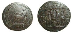 Ancient Coins - Caligula Æ Sestertius. Struck 37/8 AD.