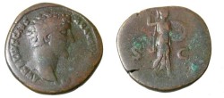 Ancient Coins - Marcua Aurelius Ae Sestertius 161-180AD