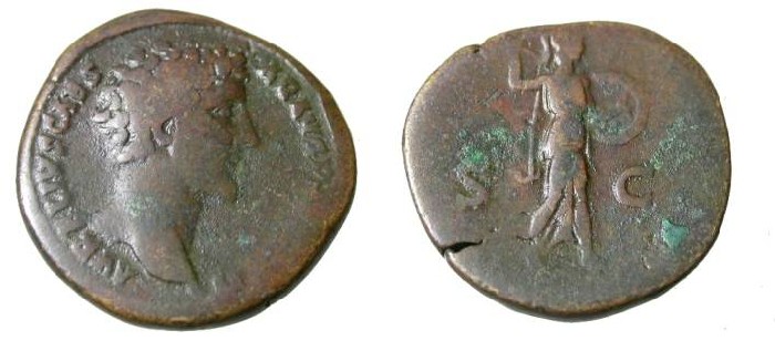Ancient Coins - Marcua Aurelius Ae Sestertius 161-180AD