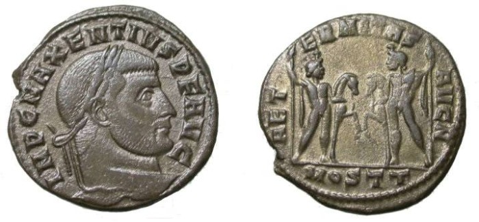 Ancient Coins - Maxentius 306-312 AD Aeternitas RIC 36