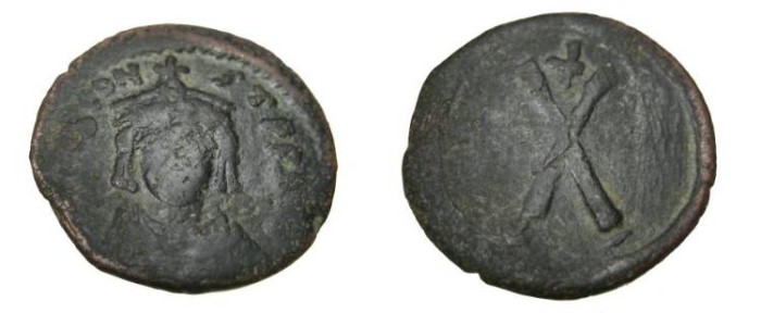 Ancient Coins - Tiberius 578-582AD AE Decanummin Constantinople