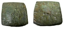 Ancient Coins - Indo Skythian Azes I Ca. 57BC - 35BC AE Hexa Chalkon Taxila
