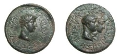 Ancient Coins - Rhoemetacles AE25 Rhoemetalces & Phythodoris Thrace 11BC - 12 AD Augustus R