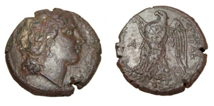 Ancient Coins - Hiketas 287-278 BC Sicily Syracuse AE22 CNS 172
