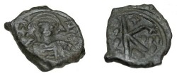 Ancient Coins - Maurice Tiberius 582-610-AD AE 1/2 Follis S-497