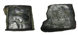Ancient Coins - N India Pushkalati Taxila Post Maurian Period Guild Coinage AE Karshapana R!