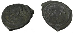Ancient Coins - Phocas 602-610 AD  AE 1/2 Follis