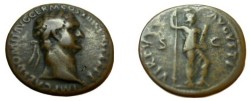 Ancient Coins - Domitian. 81-96 AD. Æ As  Struck 86 AD. Laureate head
