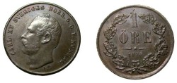 World Coins - 1870 1 Ore KM 705