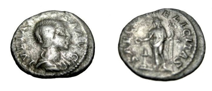 Ancient Coins - Julia Maesa Ca 225 AR Denarius SAECVL FELCITAS S-2184 RIC 271 C.45