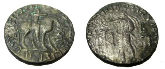 Ancient Coins - Indo Parthian Abdagases Ca 55AD-65AD Taxila Bil Tetradrachm