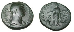 Ancient Coins - Hadrian 117-138 AD AE Dupondius ANNONA AVG RIC 796