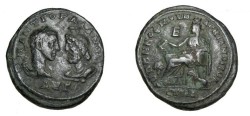 Ancient Coins - Gordian III 238 - 244 AD Marcianopolis Moesia Inferior AE30 5 Assaria Cybele Lion at feet