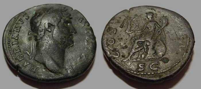 Ancient Coins - Hadrian AE Sestertius 117-138AD