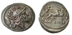 Ancient Coins - L Julius Denarius. 100-97 BC.