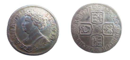 World Coins - Great Britain  Anne Schilling  1711  KM-523.4