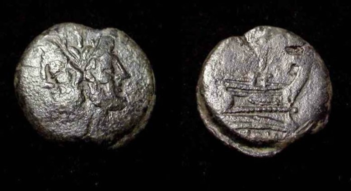 Ancient Coins - Roman Republic AE As 157-155BC