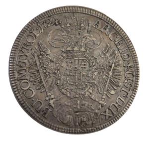 World Coins - Austria. Karl VI (1711-1740). AR 1/2 Taler 1724, Hall Argento Silver 1724, Hall mint.  Herinek 486. AR. 14.12 grams, 35.1mm