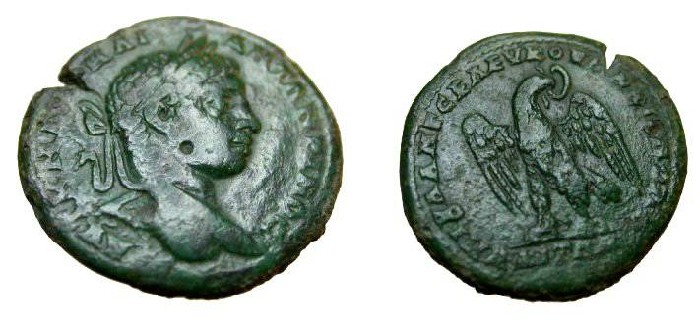 Ancient Coins - Elagabalus Æ 26 Markianopolis Legate Julius Antonius Selecusus 218-222 AD