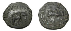 Ancient Coins - Indo-Skythian Azes II Ca 35 BC- 5 AD  AE Penta Chalkon Taxila M-2299 Hazara