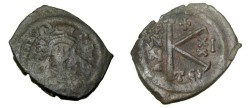 Ancient Coins - Maurice Tiberius 582-602AD AE 1/2 Follis Thessalonica