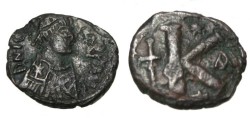 Ancient Coins - Justin I 518-517AD AE1/2  Follis Constantinople