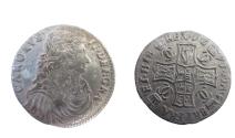 World Coins - Great Britain   Scotland 1673  Charles II Merk K 102.1