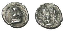 Ancient Coins - Persis Oxarthes son of Darius 1st century BC AR Obol Compare to S# 6211