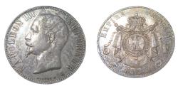 World Coins - France Napoleon III1852-1870 AR 5 Franc 1858A Paris K 787.1
