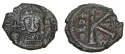 Ancient Coins - Justinian I 527-565 AE 1/2 Follis Theoupolis